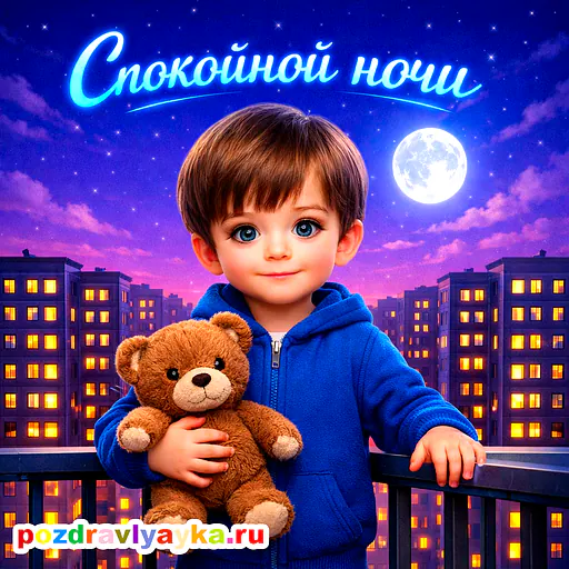 Открытка «Спокойной ночи» — полуреалистичные — № 8