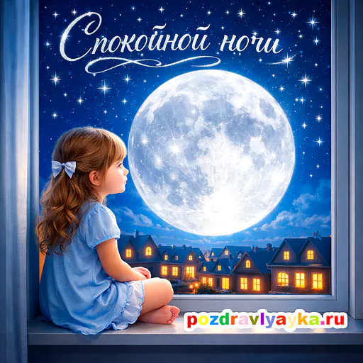 Открытка «Спокойной ночи» — полуреалистичные — № 9