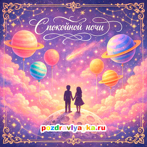 Открытка «Спокойной ночи» — романтические — № 4