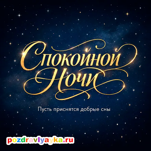 Открытка «Спокойной ночи» — типографические — № 1