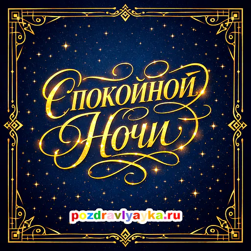 Открытка «Спокойной ночи» — типографические — № 4