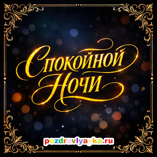 Открытка «Спокойной ночи» — типографические — № 7